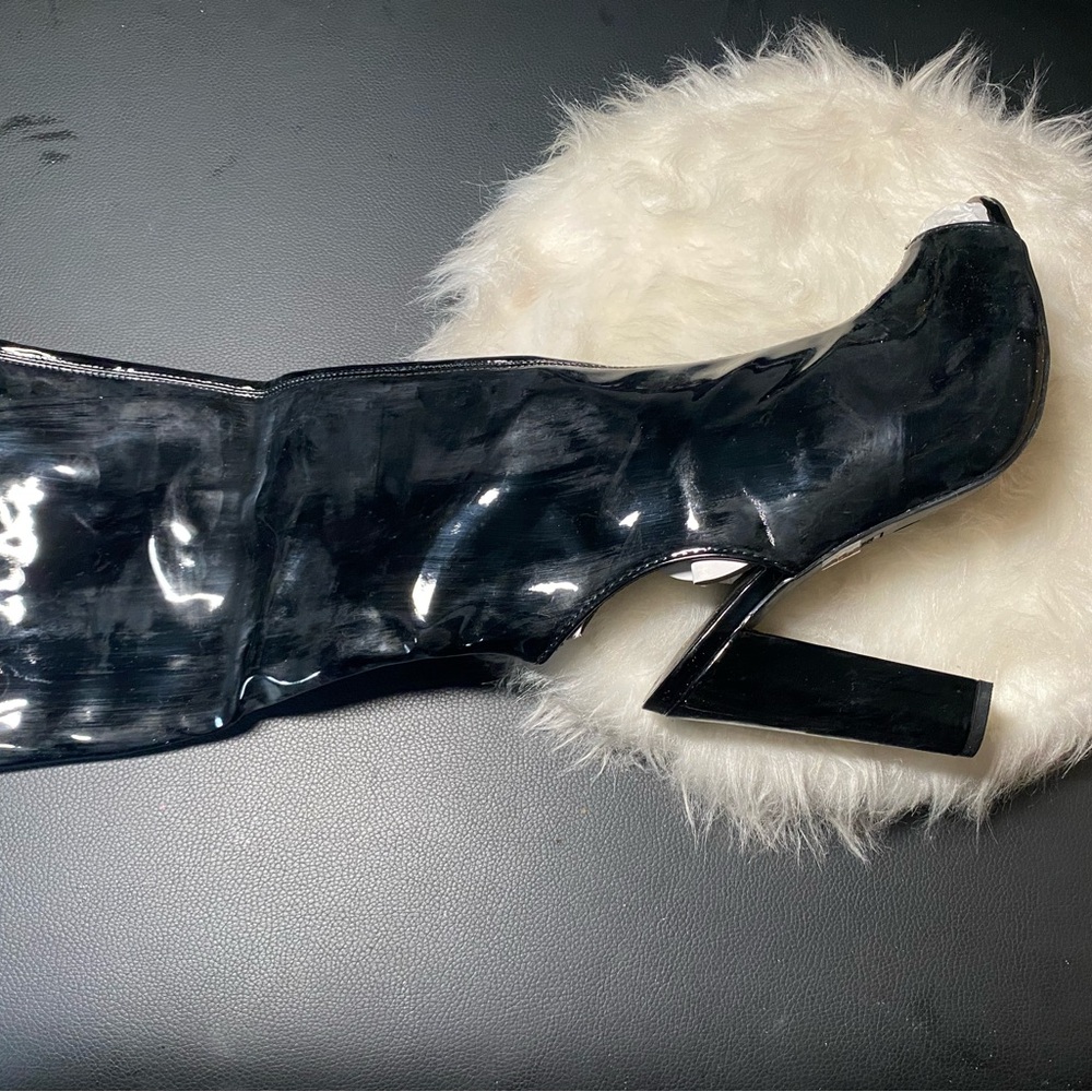 Black Patent Leather Women's Boots